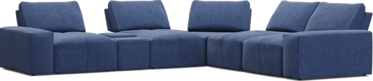 Laney Blue 6 Pc Sectional