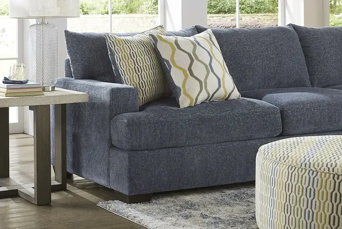 Briar Street Blue Chenille 6 Pc Sectional Living Room