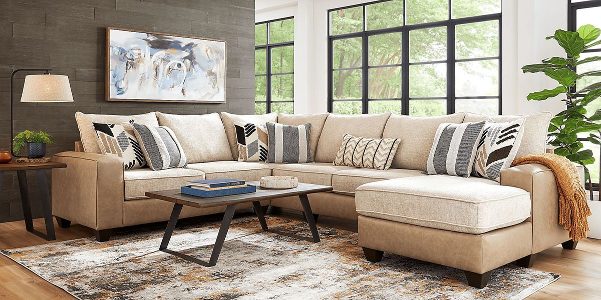 Murphy Beige 6 Pc Sectional Living Room