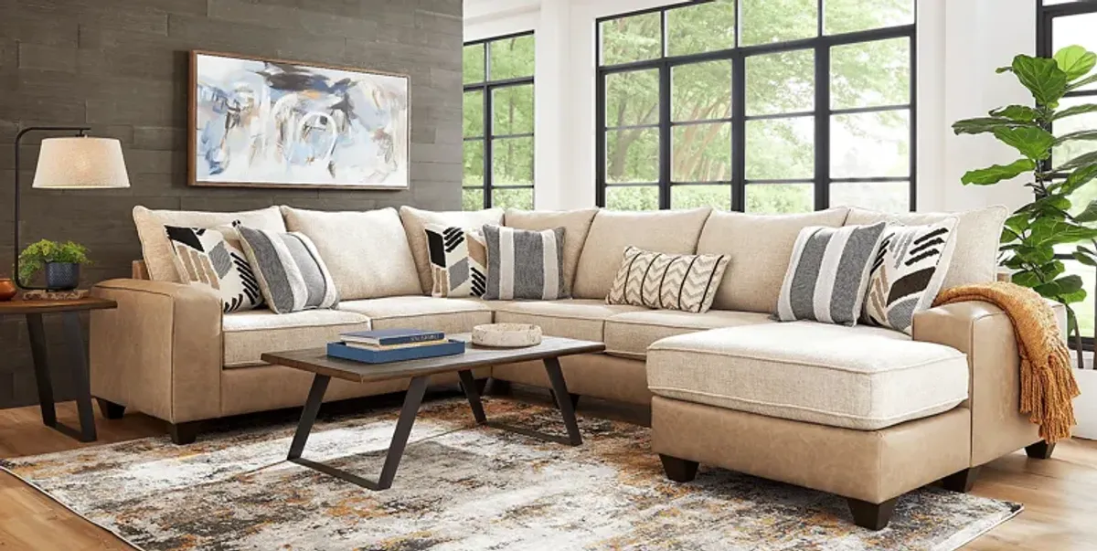 Murphy Beige 6 Pc Sectional Living Room