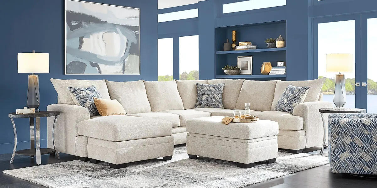 Copley Court Parchment 3 Pc Sectional Living Room