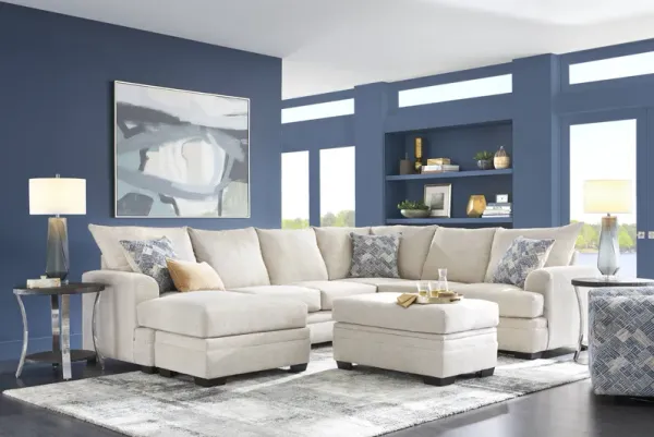 Copley Court Parchment 3 Pc Sectional Living Room