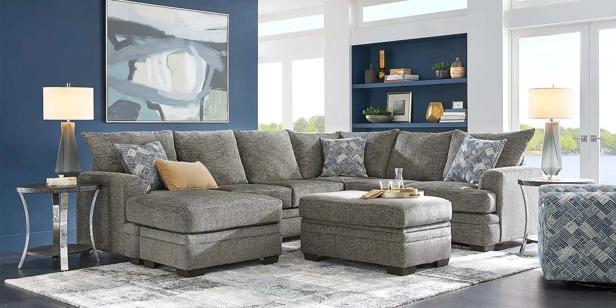 Copley Court Pewter 3 Pc Sectional Living Room