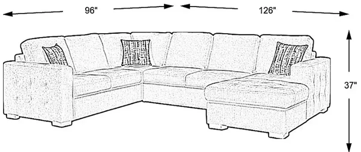 Kirkwell Gray 3 Pc Sleeper Sectional