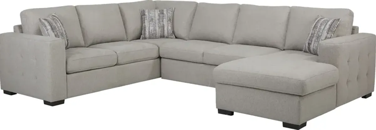 Kirkwell Gray 3 Pc Sleeper Sectional