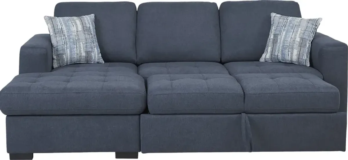 Kirkwell Blue 2 Pc Sleeper Sectional