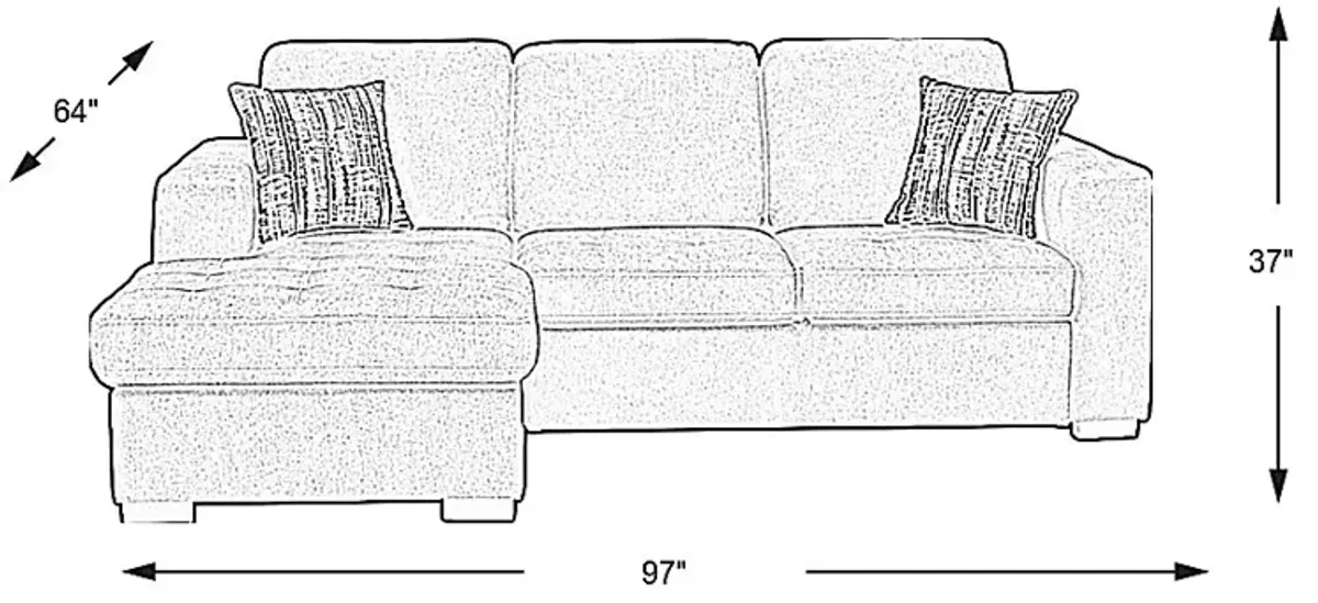 Kirkwell Blue 2 Pc Sleeper Sectional