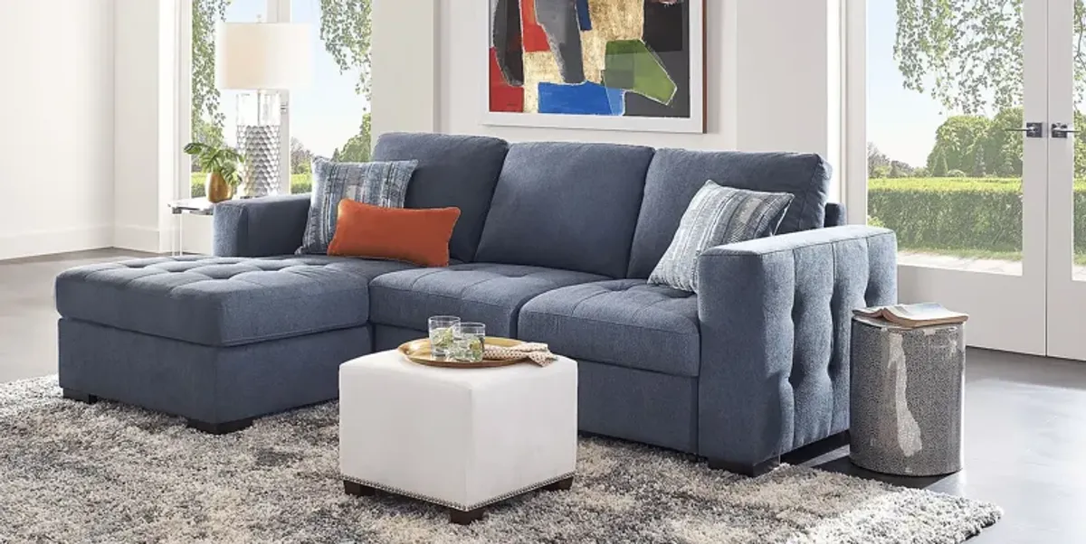 Kirkwell Blue 2 Pc Sleeper Sectional