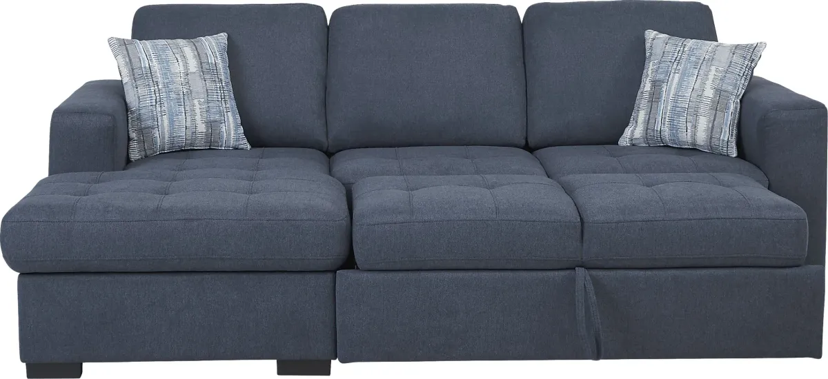 Kirkwell Blue 2 Pc Sleeper Sectional