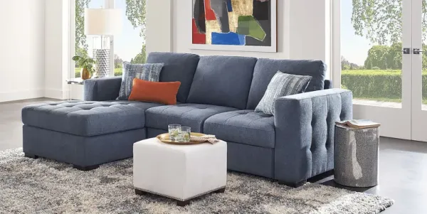 Kirkwell Blue 2 Pc Sleeper Sectional