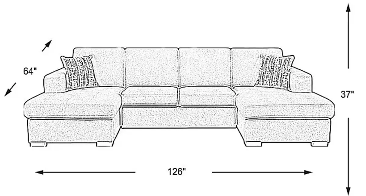 Kirkwell Gray 3 Pc Sleeper Sectional