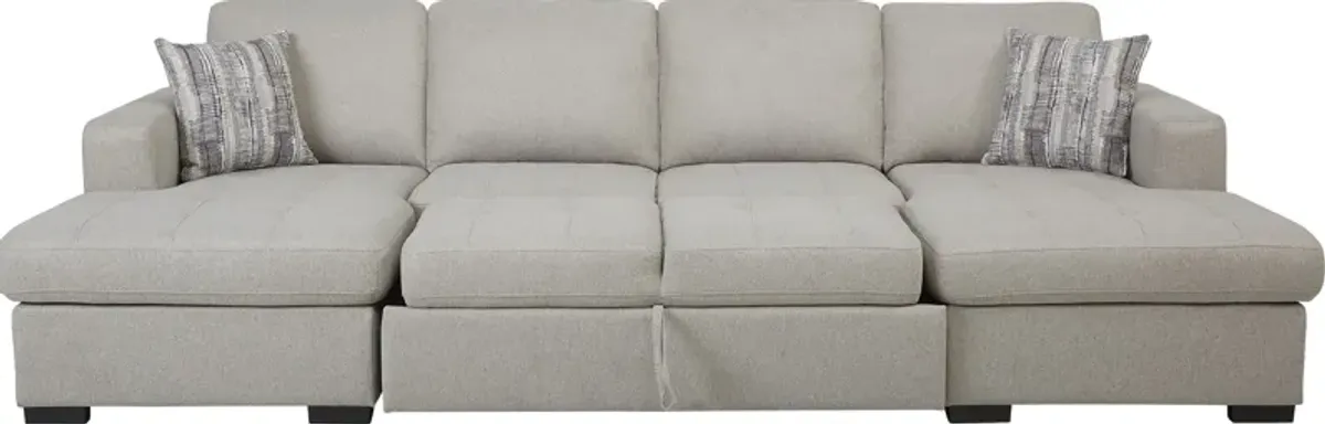 Kirkwell Gray 3 Pc Sleeper Sectional