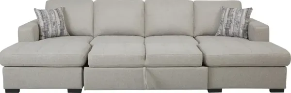 Kirkwell Gray 3 Pc Sleeper Sectional