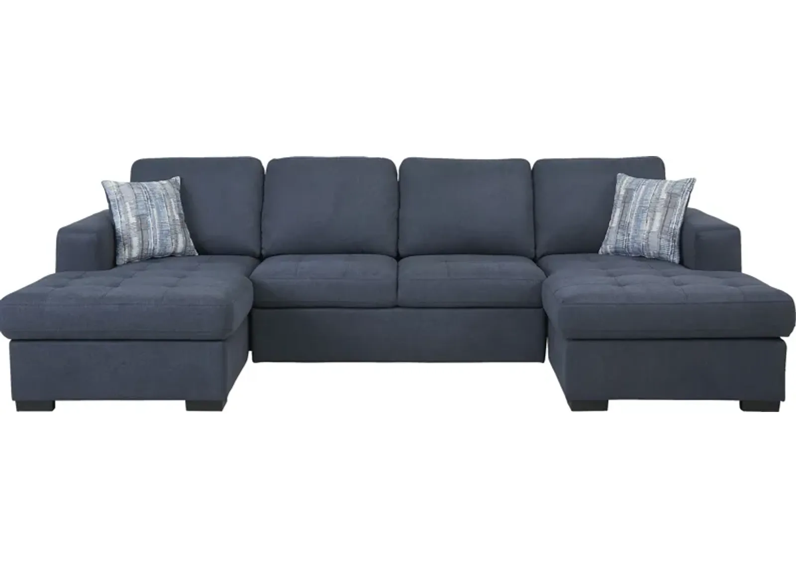 Kirkwell Blue 3 Pc Sleeper Sectional