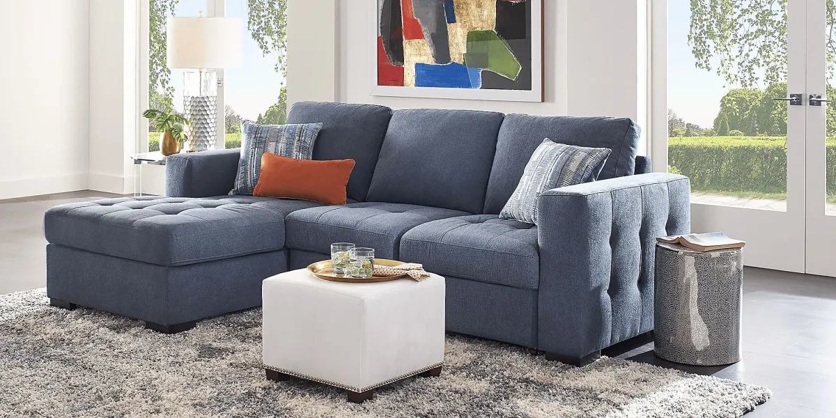 Kirkwell Blue 2 Pc Sleeper Sectional