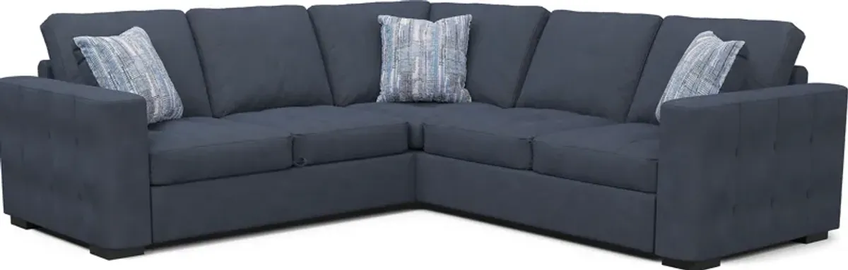 Kirkwell Blue 2 Pc Sleeper Sectional