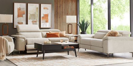Weatherford Park Beige 8 Pc Living Room with Dual Power Reclining Sofa
