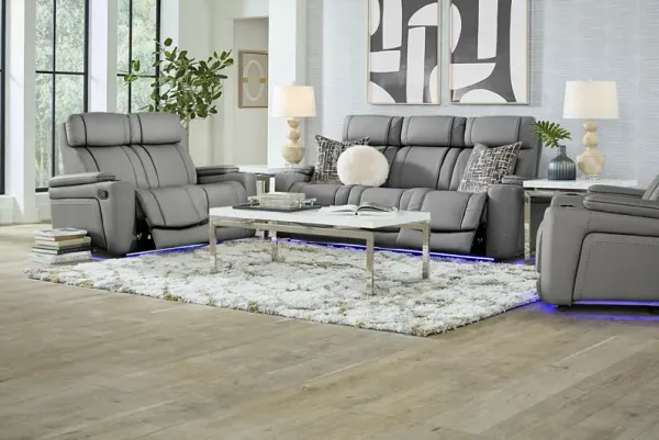 Haven Point Charcoal 5 Pc Reclining Living Room with Dual Power Reclining Sofa