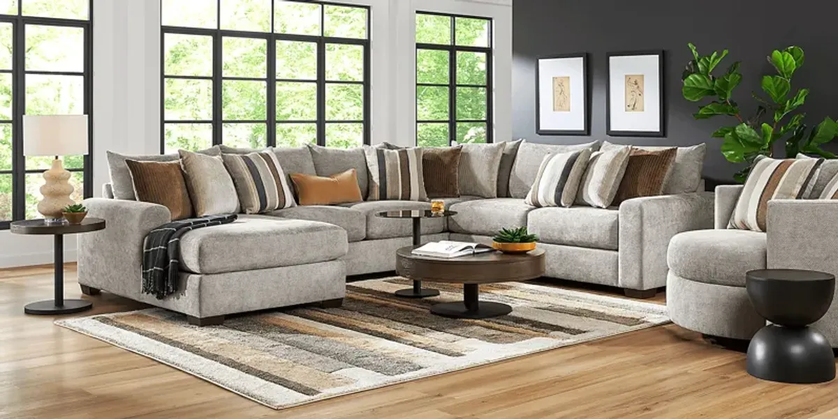 Martin Gray 6 Pc Sectional Living Room