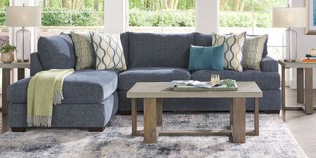Briar Street Blue Chenille 2 Pc Sectional