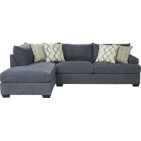 Briar Street Blue Chenille 2 Pc Sectional