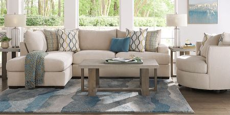 Briar Street Beige Chenille 6 Pc Sectional Living Room