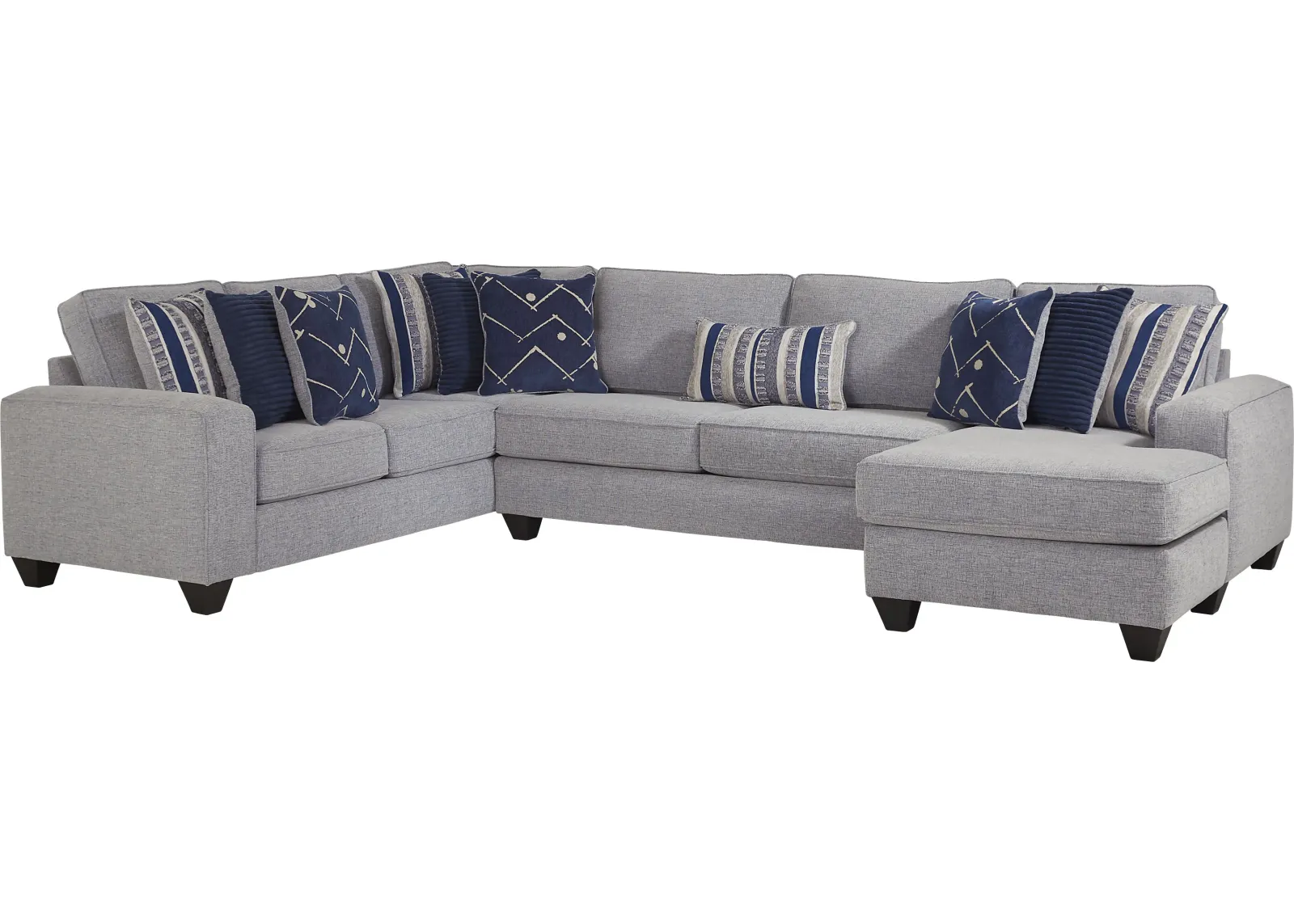 Aberlin Court Blue 3 Pc Sectional