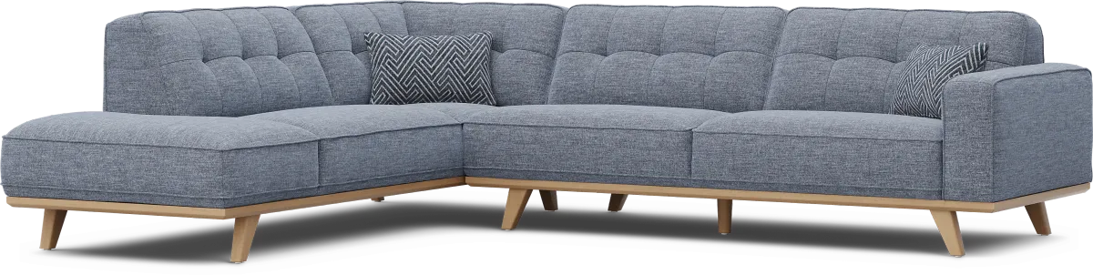 Stamford Bridge Denim 5 Pc Sectional Living Room