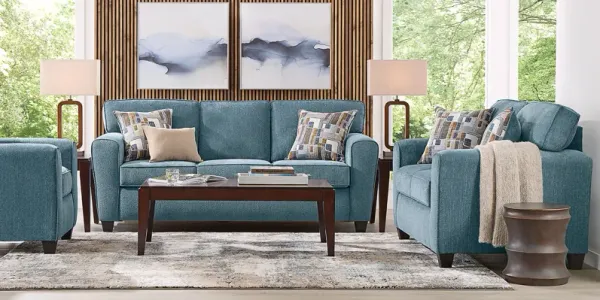 Dover Blue 7 Pc Living Room