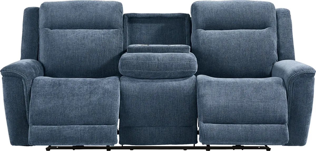 Meadow Park Cobalt 2 Pc Living Room with Dual Power Reclining Sofa