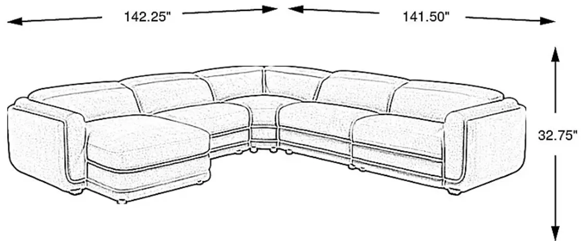 Dillon Smoke 5 Pc Dual Power Reclining Sectional