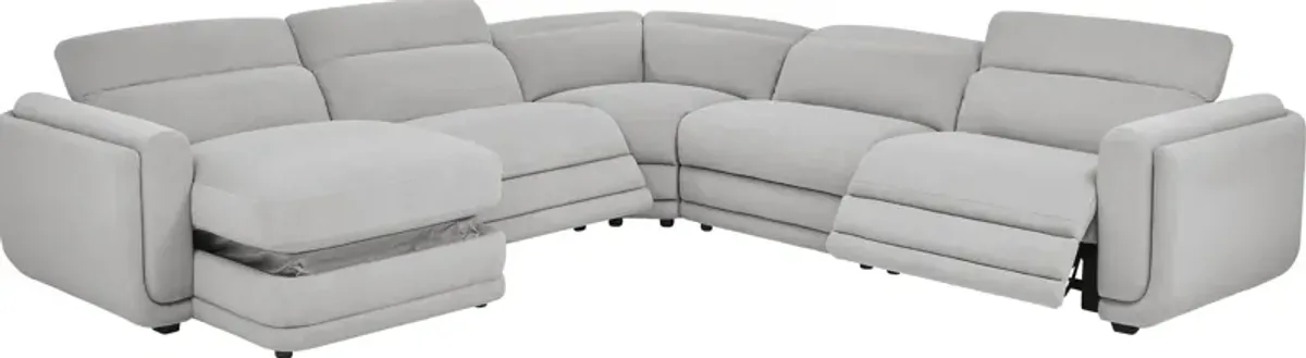 Dillon Smoke 5 Pc Dual Power Reclining Sectional