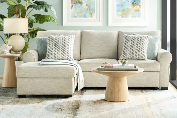 Rivera Cream 2 Pc Sleeper Sectional