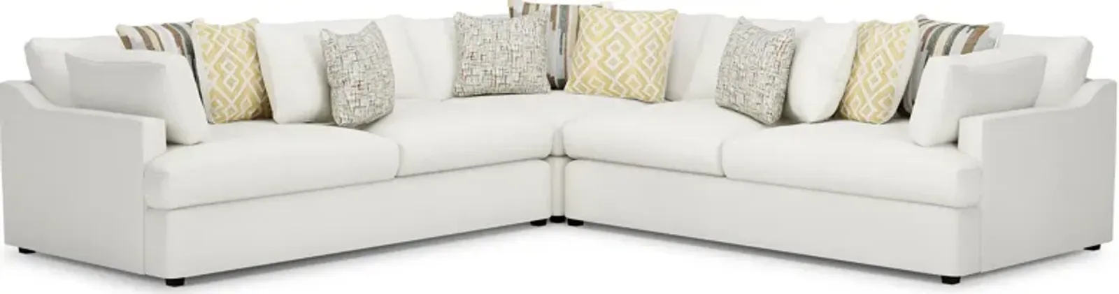 Aldon Park White 3 Pc Sectional