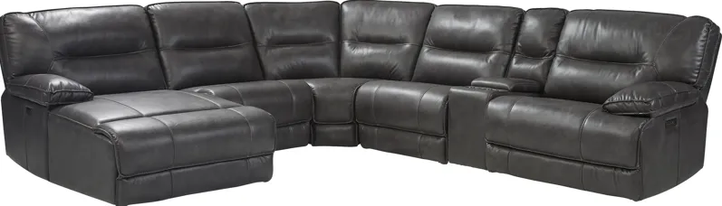 Caranova Dark Gray 6 Pc Dual Power Reclining Sectional with Chaise