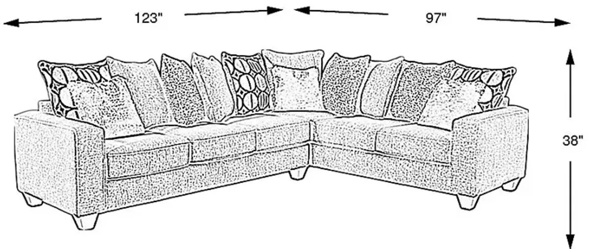 Benton Place Gray 2 Pc Sectional