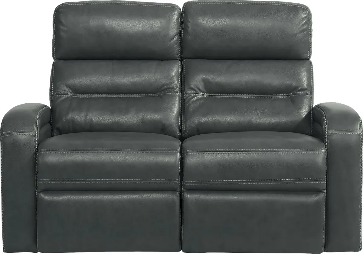 Sierra Madre Gray Leather 8 Pc Living Room with Reclining Sofa