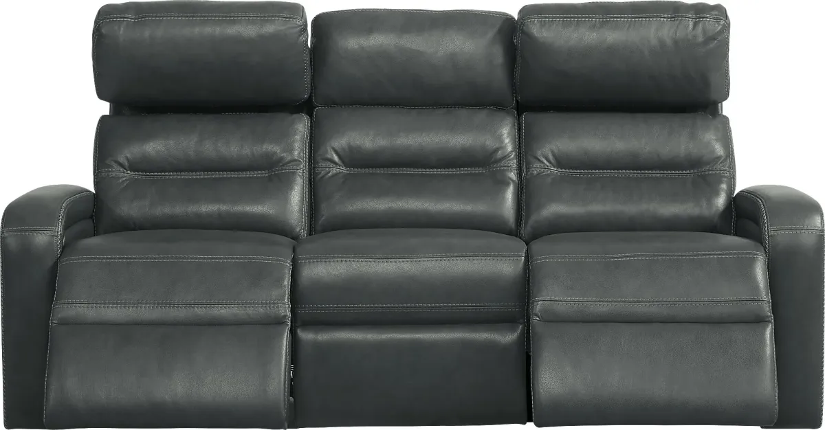 Sierra Madre Gray Leather 8 Pc Living Room with Reclining Sofa