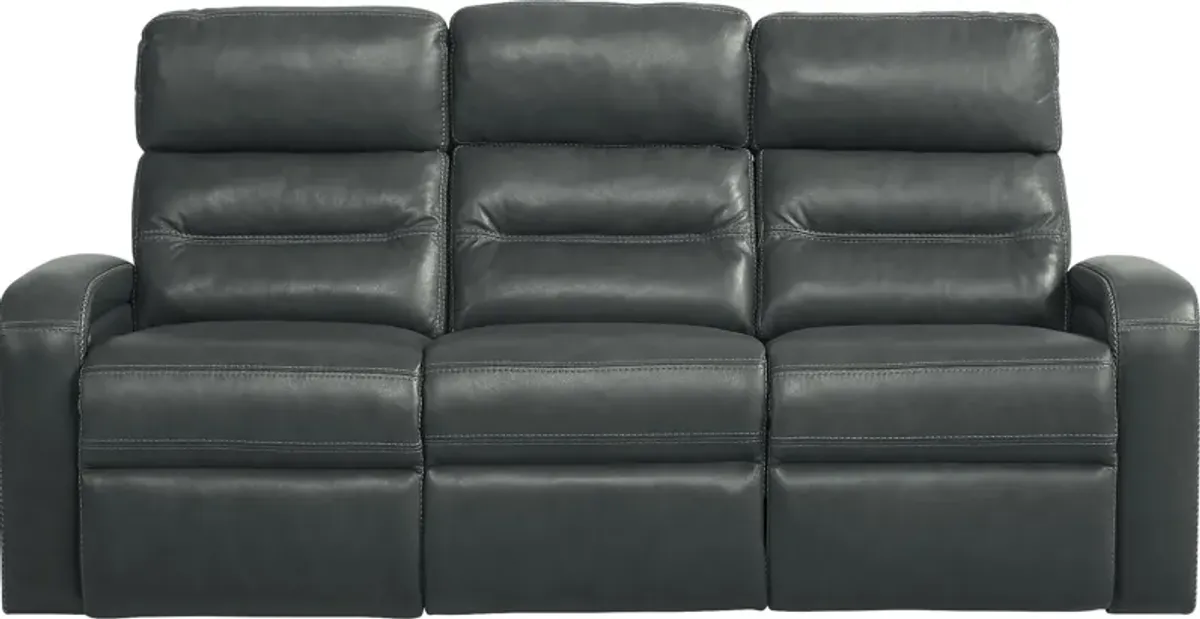 Sierra Madre Gray Leather 8 Pc Living Room with Reclining Sofa