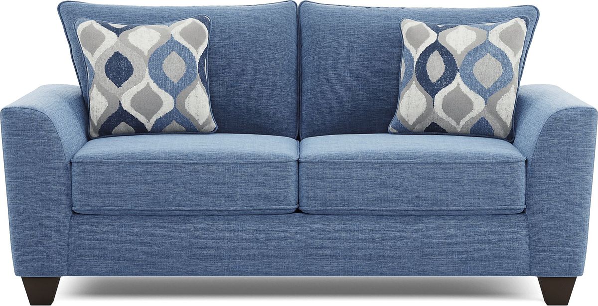 Dennin Heights Blue 7 Pc Living Room with Sleeper Sofa