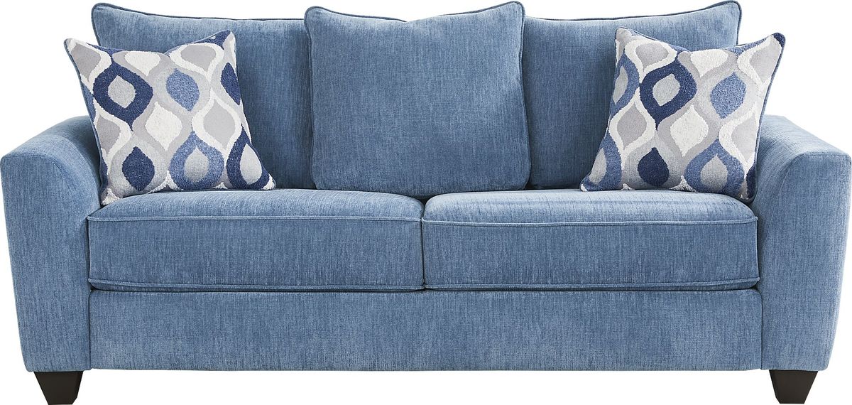 Dennin Heights Blue 7 Pc Living Room with Sleeper Sofa