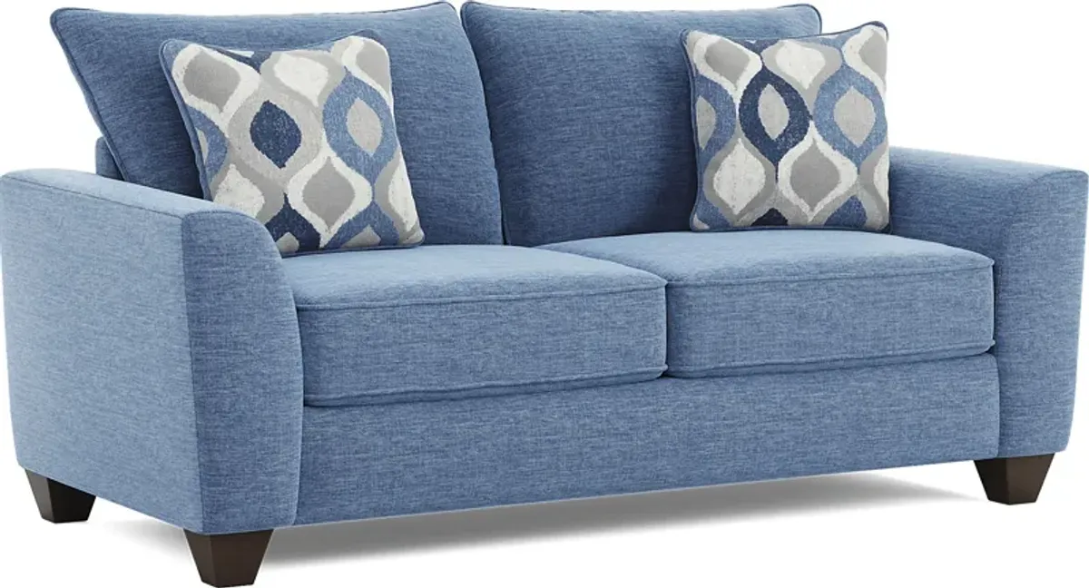 Dennin Heights Blue 7 Pc Living Room with Sleeper Sofa