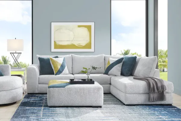 Perry Gray 6 Pc Sectional Living Room
