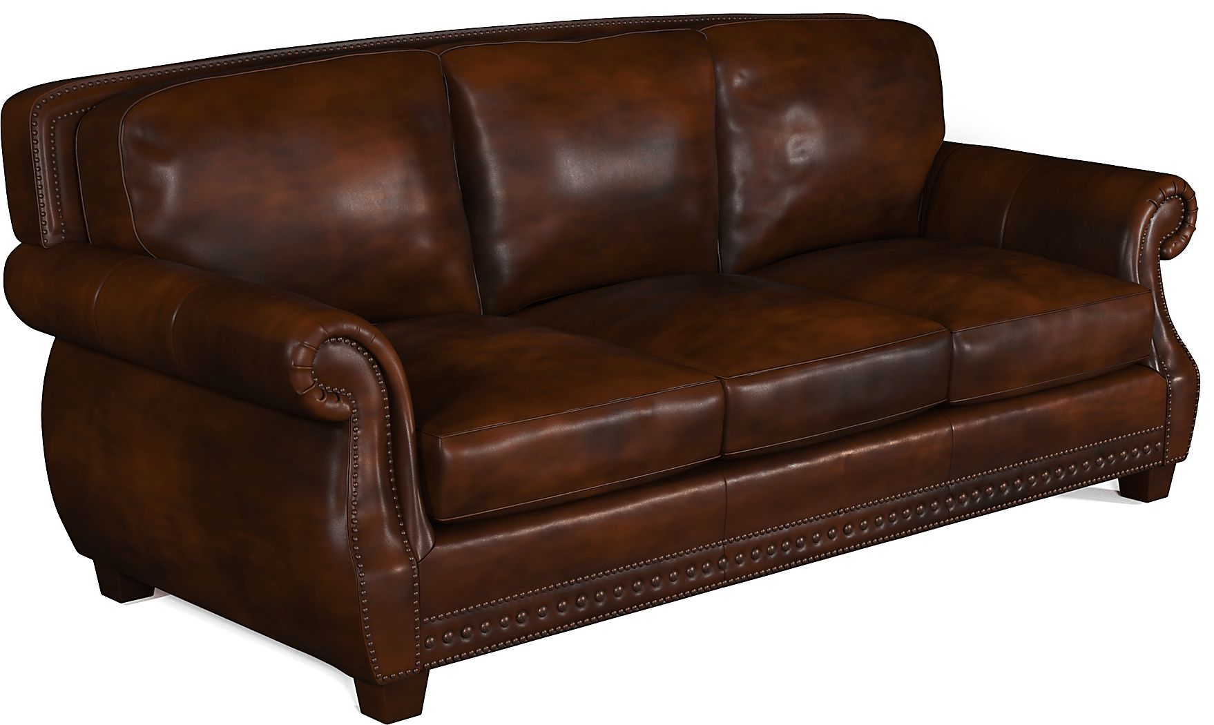 Cindy Crawford Home Calvano Brown Leather Sleeper