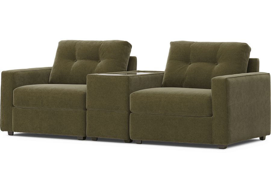 ModularOne Moss 3 Pc Sectional with Media Console