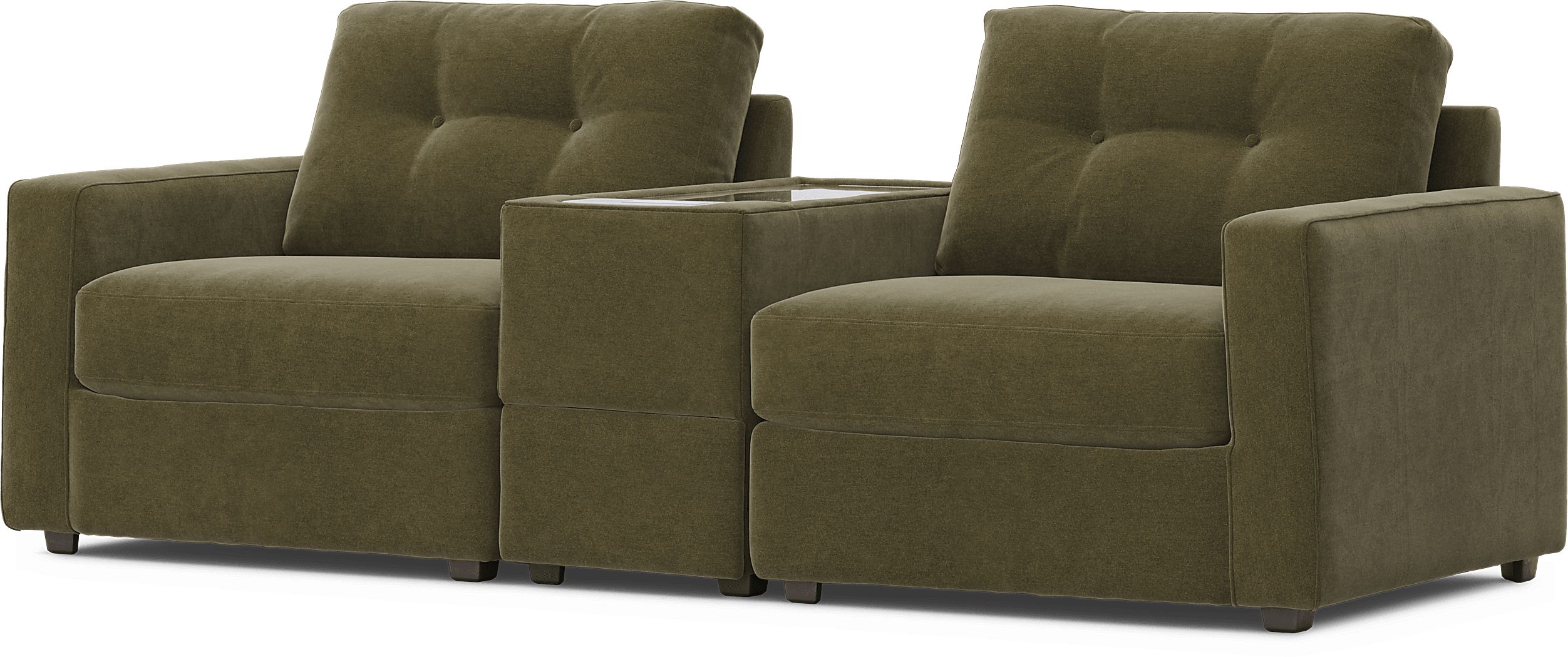 ModularOne Moss 3 Pc Sectional with Media Console