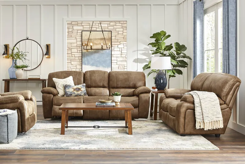 Alpen Ridge Silt 3 Pc Living Room with Reclining Sofa