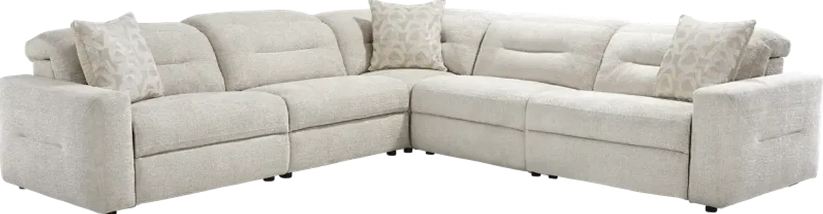 Belia Beige 8 Pc Dual Power Reclining Sectional Living Room