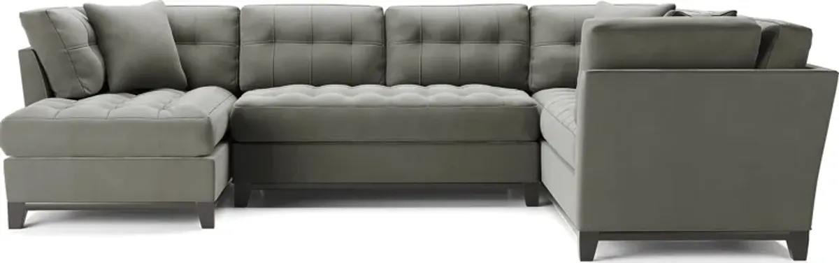 Metro Gray Microfiber 3 Pc Sectional