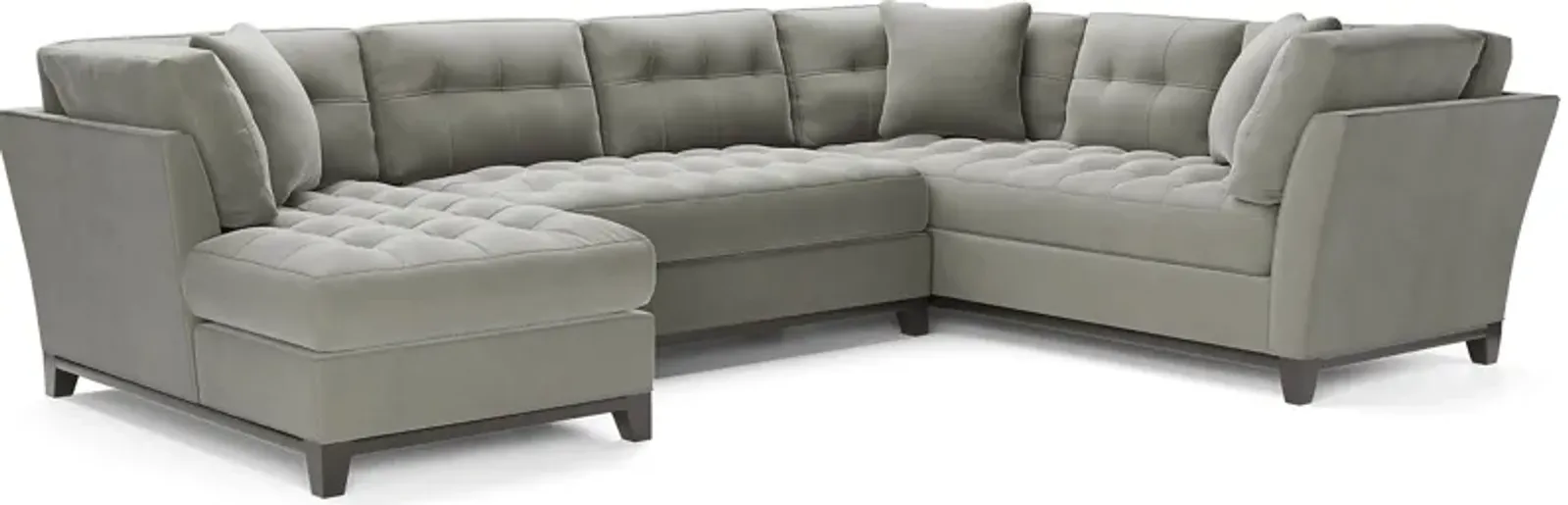 Metro Gray Microfiber 3 Pc Sectional